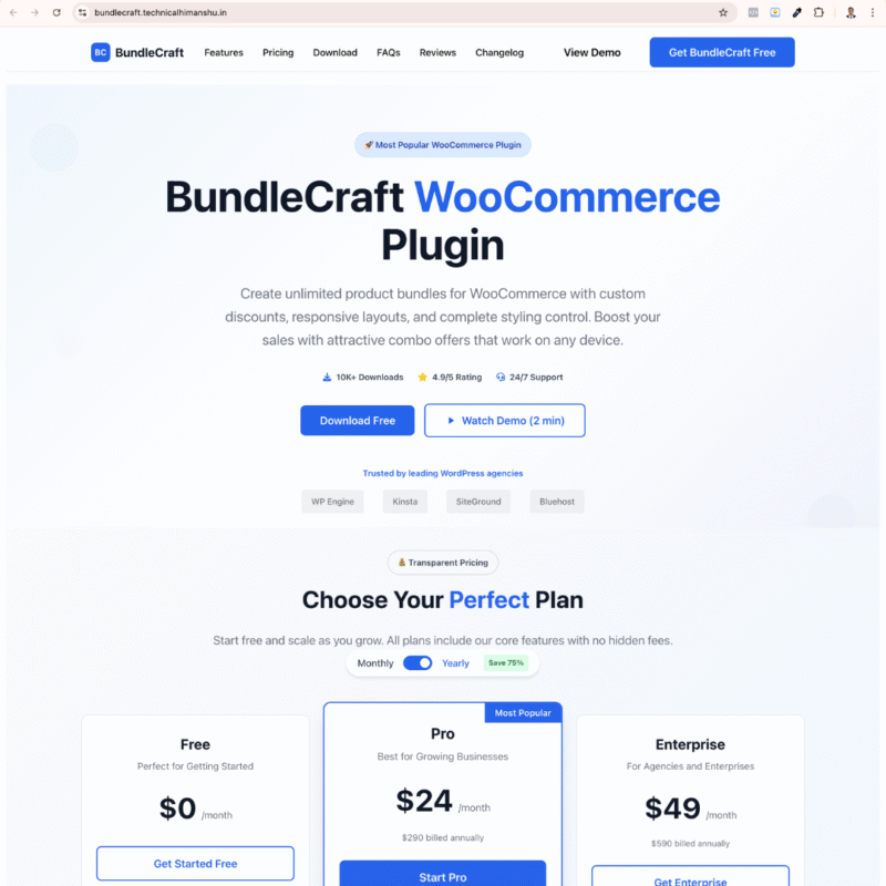 BundleCraft Plugin Showcase Website