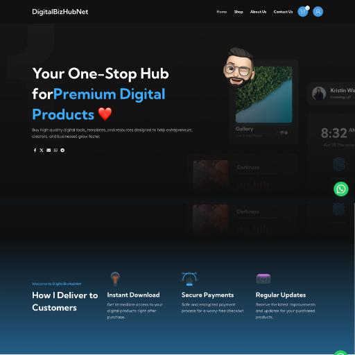 Digital Biz Hub WooCommerce digital products store developed by Technical Himanshu