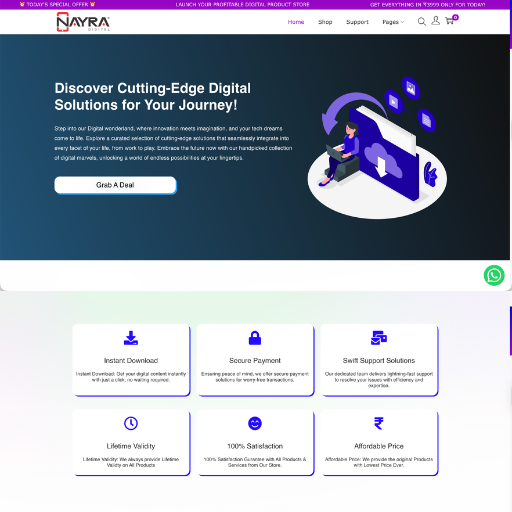 Nayra Digital WooCommerce digital products store developed by Technical Himanshu