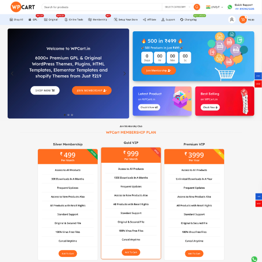 WPCart WooCommerce digital products store developed by Technical Himanshu