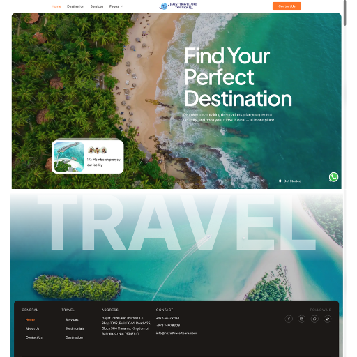 Hayat Travel Tours travel and tours business website developed by Technical Himanshu